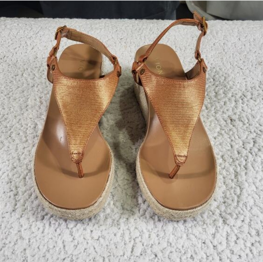 Vionic Metallic Bronze Wedge Sandals